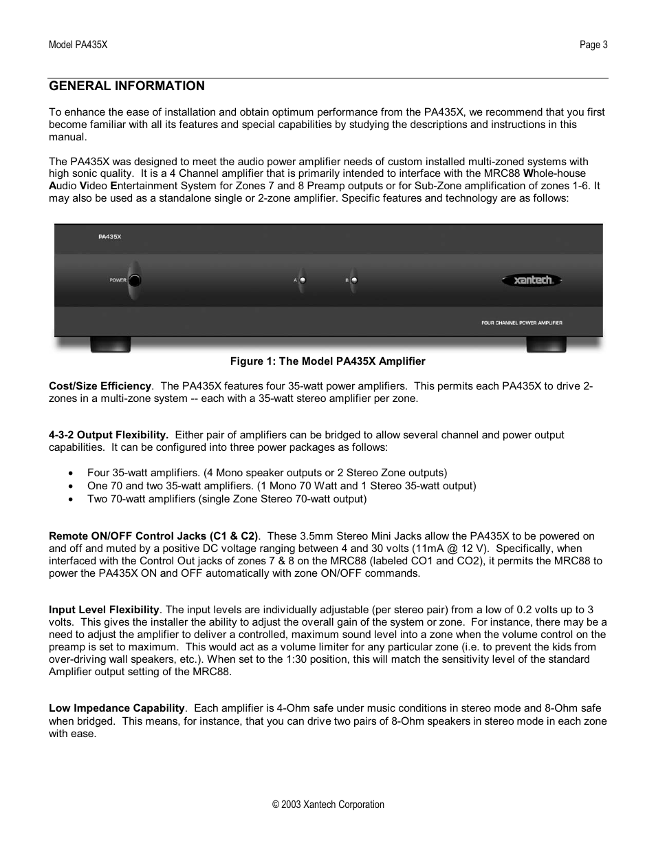 Xantech PA435X User Manual | Page 3 / 20