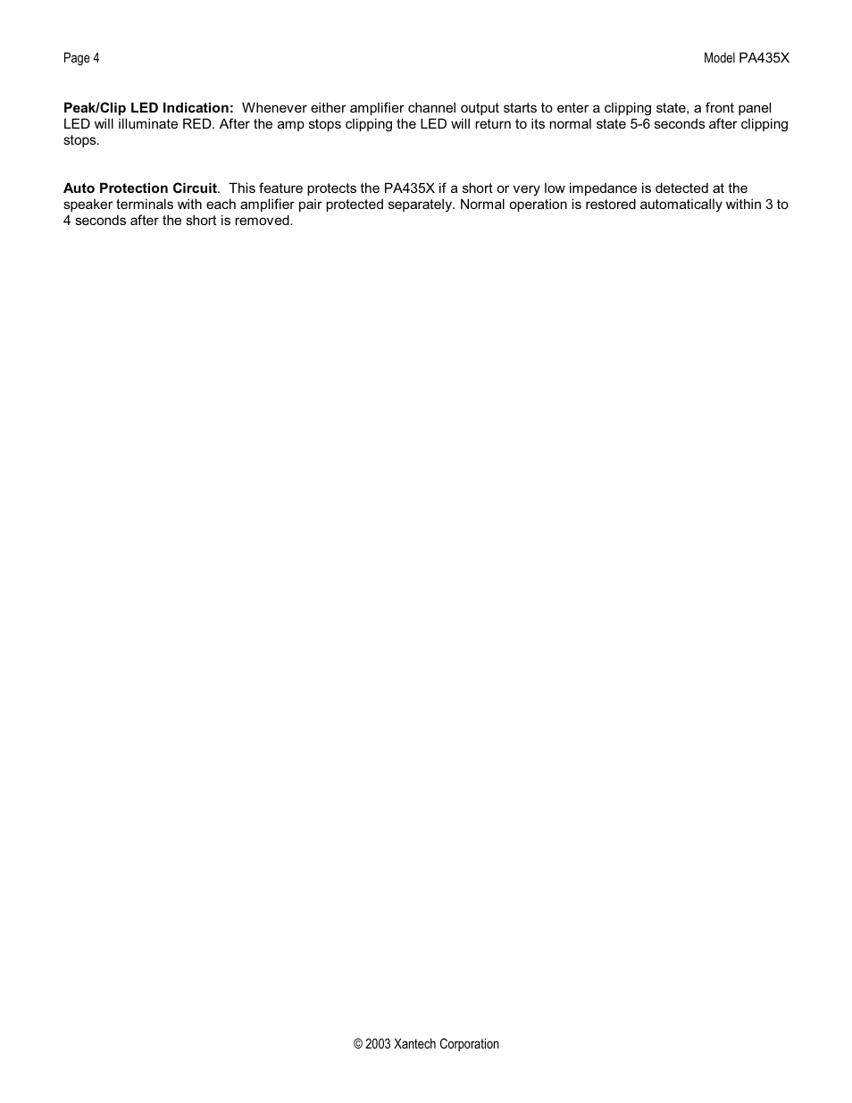 Xantech PA435X User Manual | Page 4 / 20