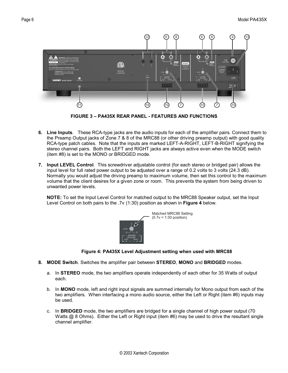 Xantech PA435X User Manual | Page 6 / 20