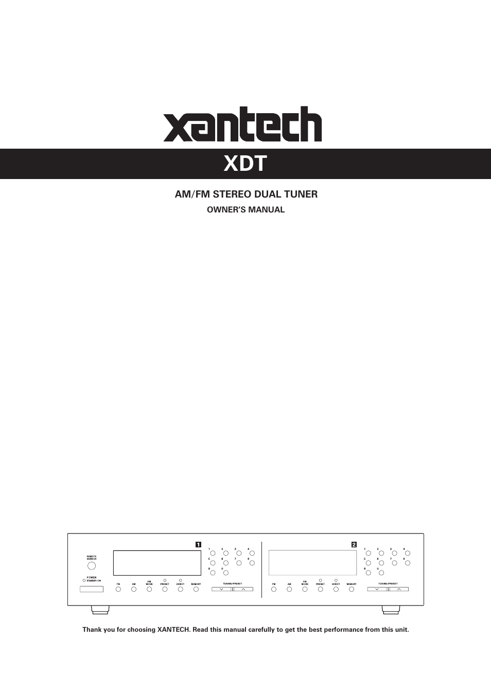 Xantech AM/FM Radio Tuner User Manual | 13 pages