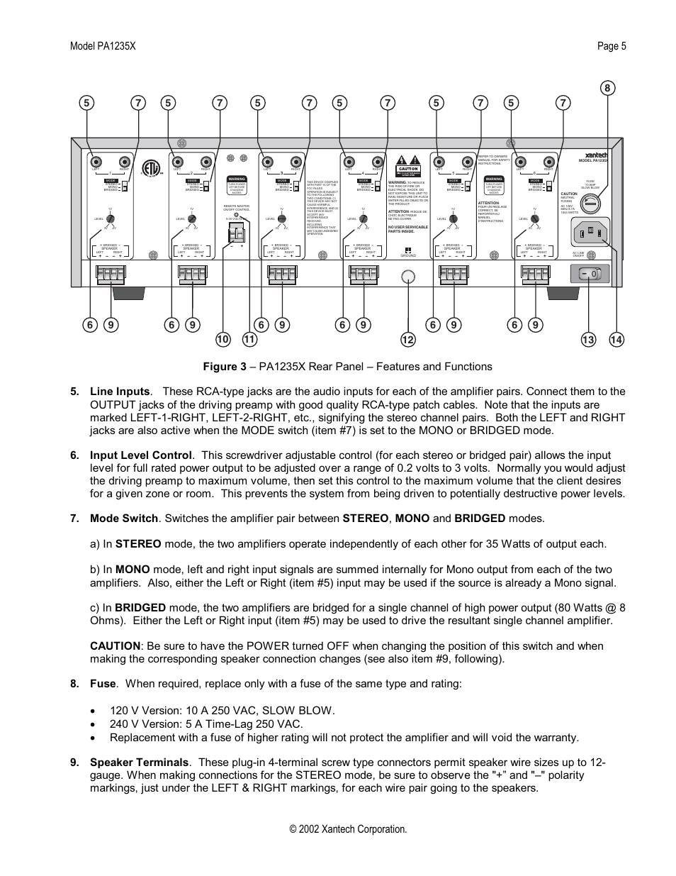 Xantech PA1235X User Manual | Page 5 / 16