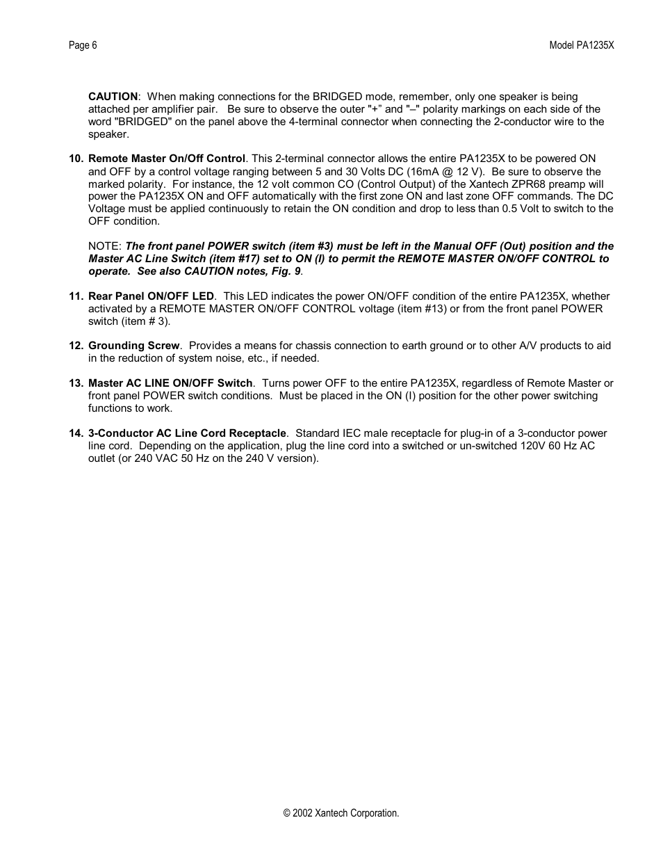 Xantech PA1235X User Manual | Page 6 / 16