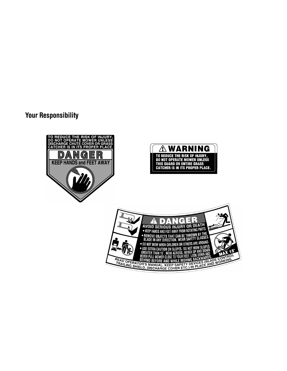 Your responsibility | Yard Machines 429 User Manual | Page 5 / 20