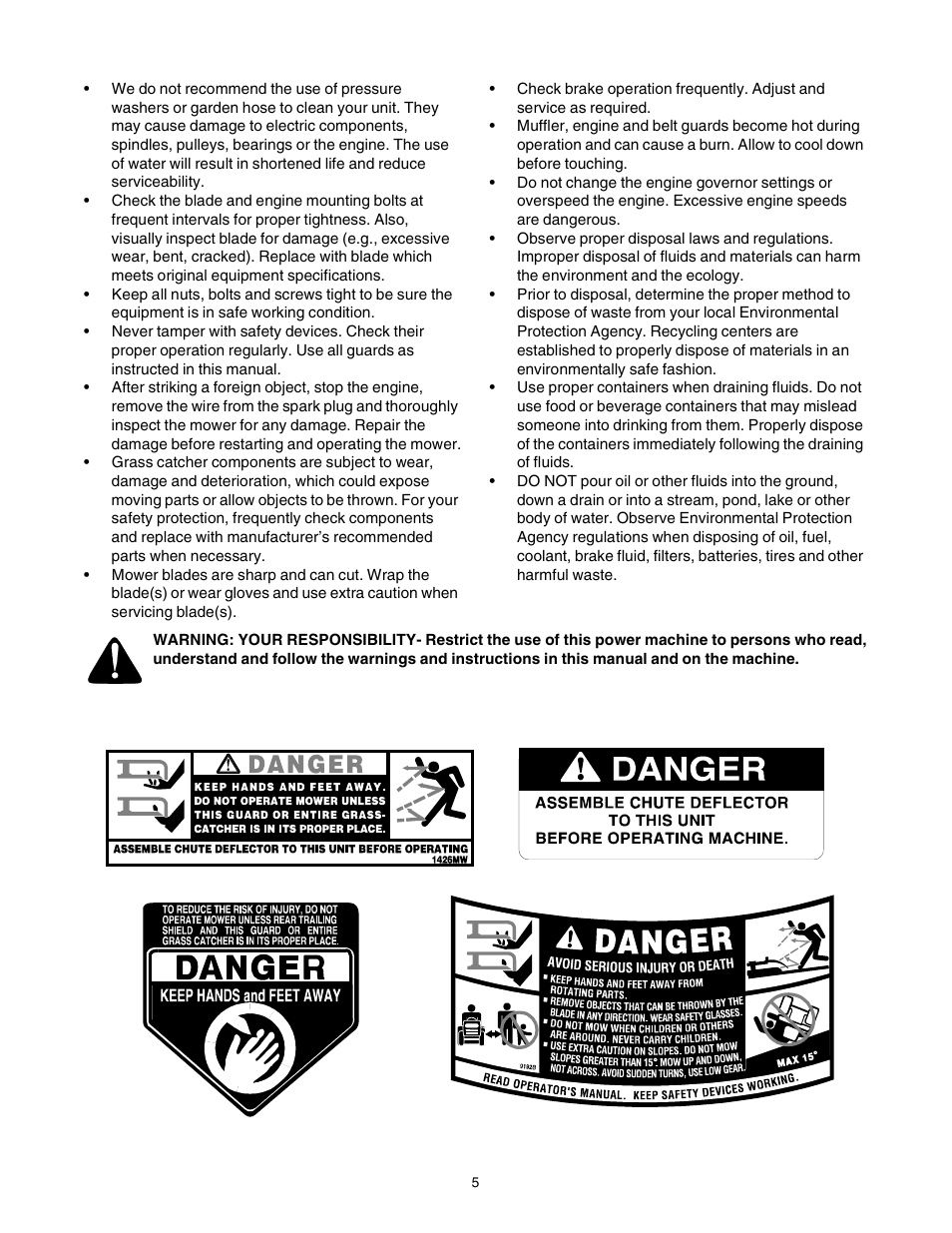 Yard Machines 840 Thru 849 User Manual | Page 5 / 28