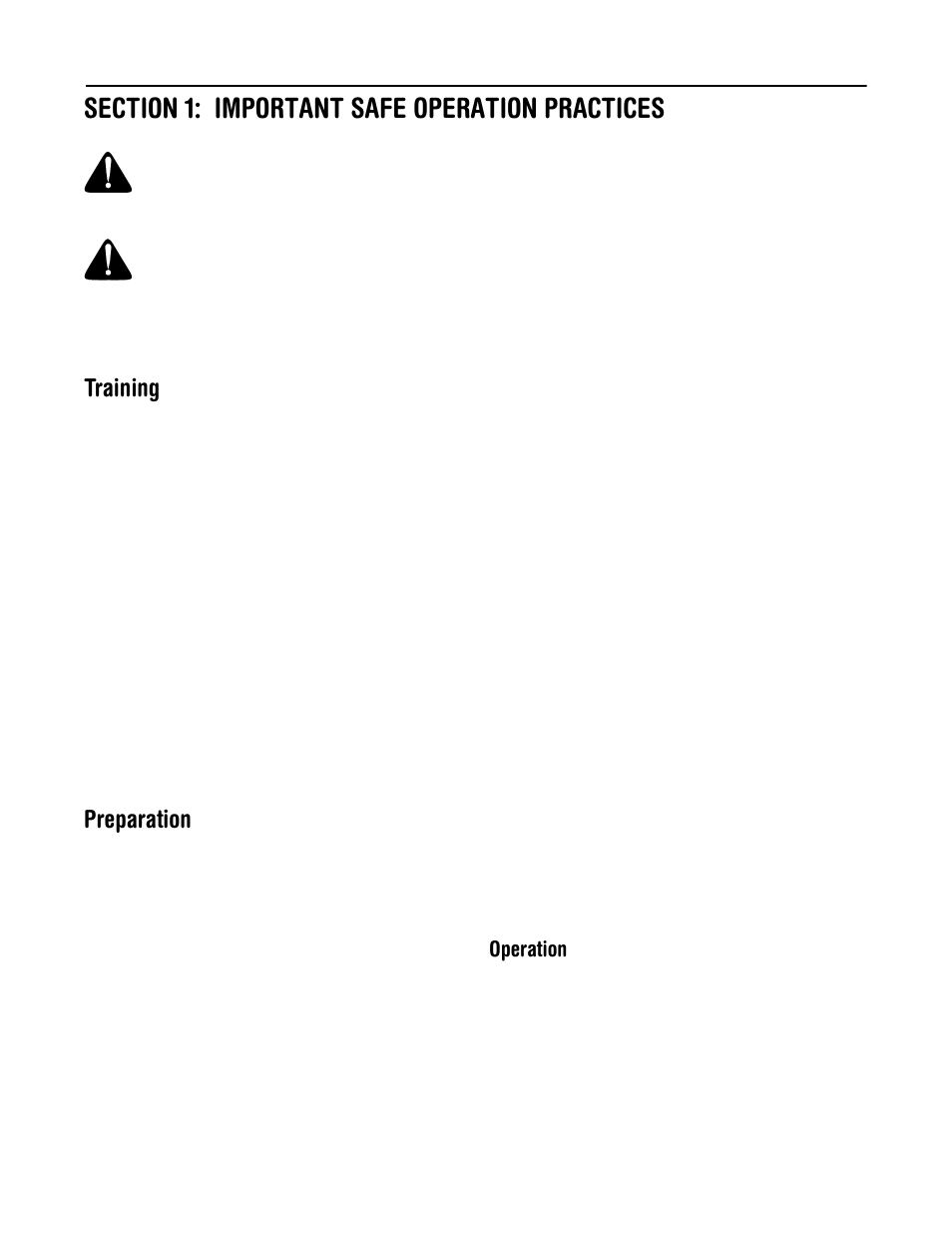 Training, Preparation, Operation | Yard Machines E295 User Manual | Page 3 / 16