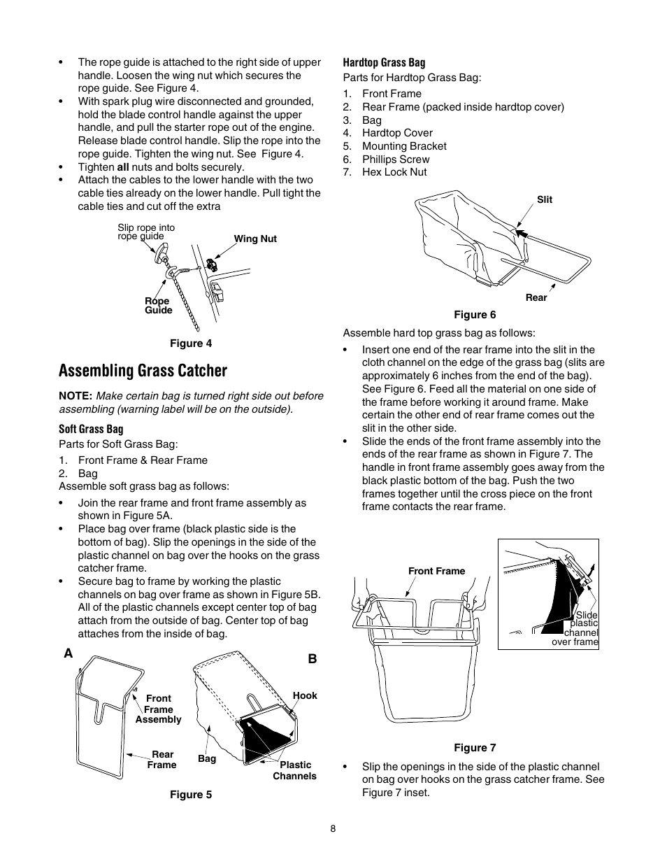 Assembling grass catcher | Yard Machines 430 User Manual | Page 8 / 20