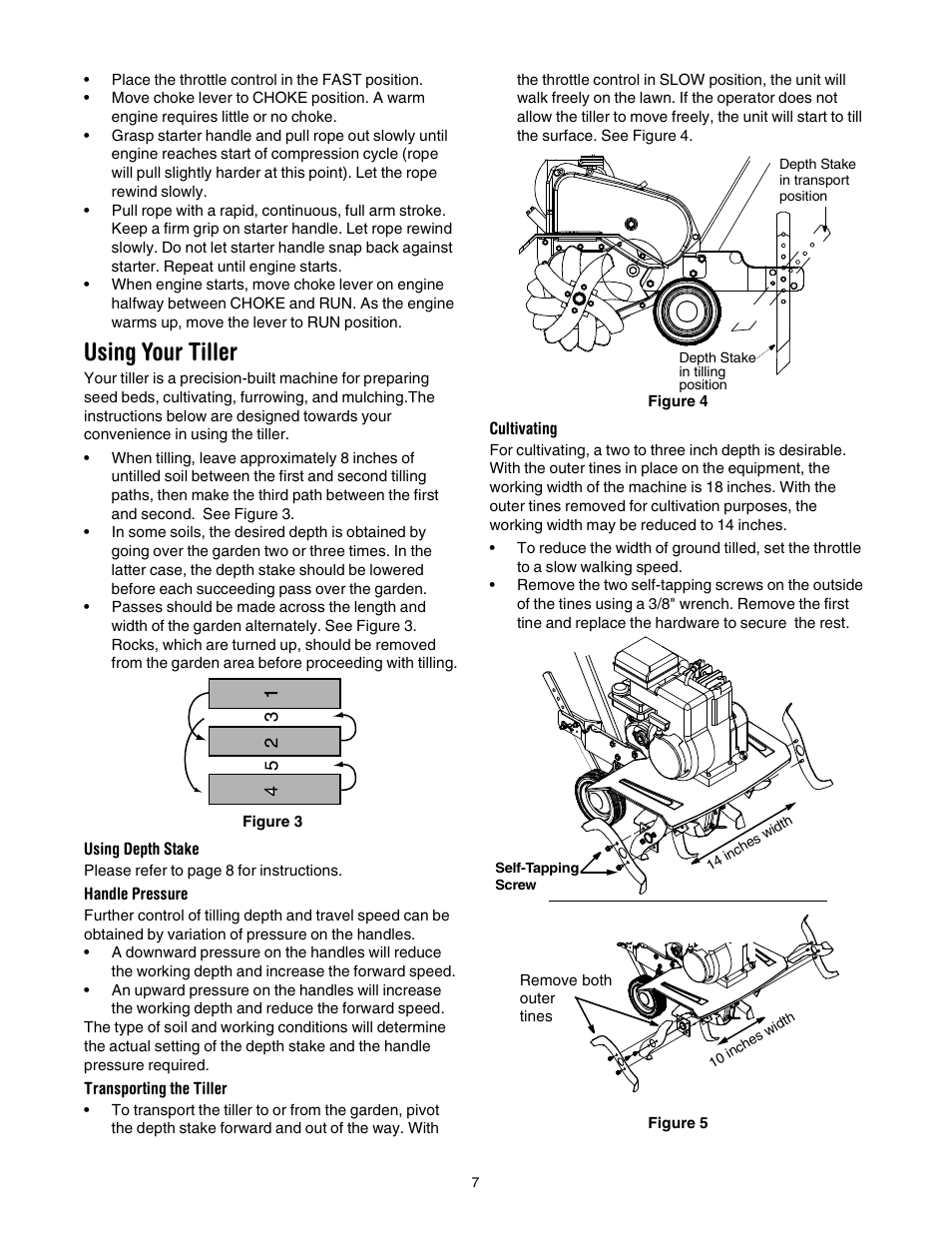 Using your tiller | Yard Machines 30 User Manual | Page 7 / 16