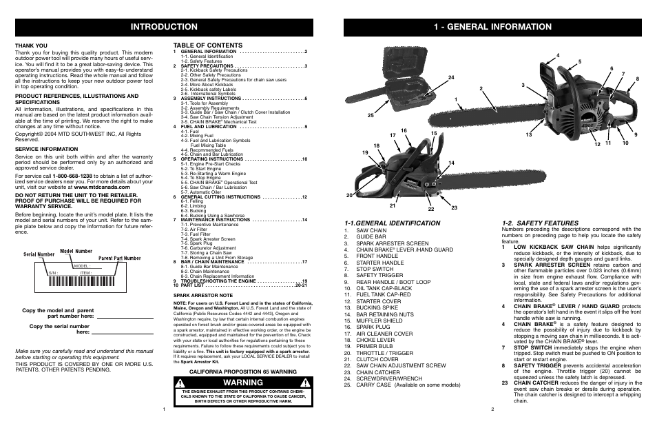 Yard Machines MTD1840AVCC User Manual | Page 3 / 72