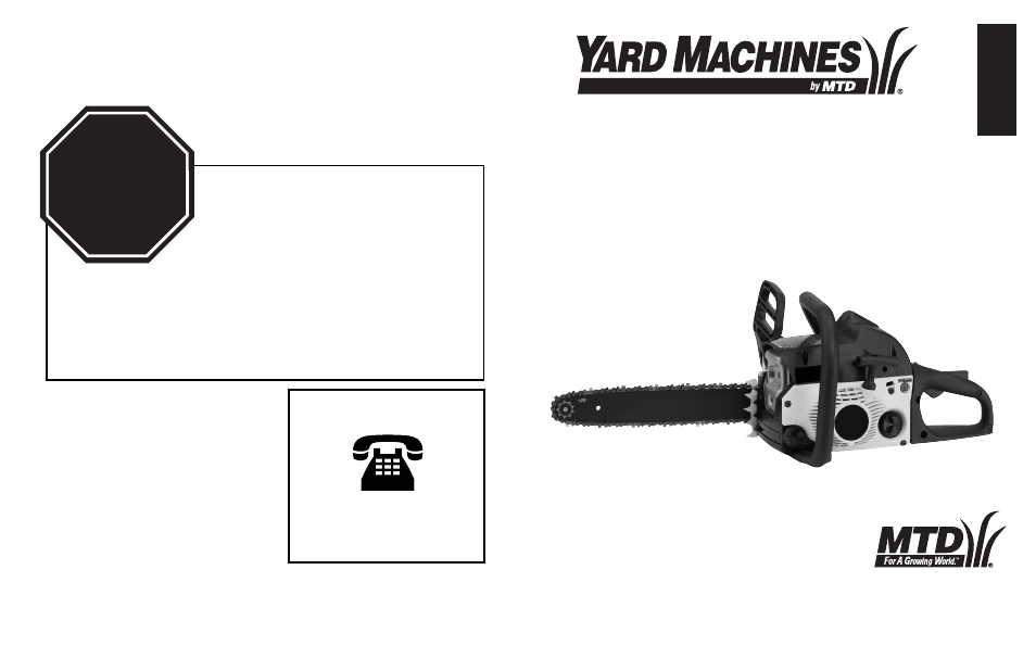 Stop arrêt alto, Operator’s manual, English | Yard Machines MTD1840AVCC User Manual | Page 72 / 72