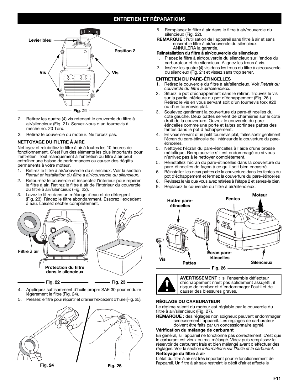 Yard Machines 3100M User Manual | Page 27 / 52