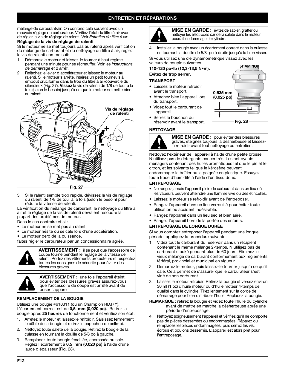 Yard Machines 3100M User Manual | Page 28 / 52