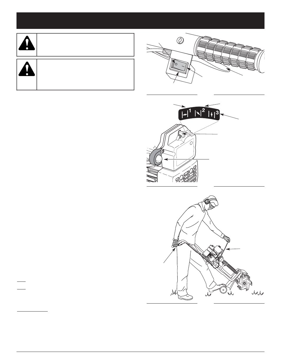 Warning, Starting/stopping instructions | Yard Machines 769-01401 User Manual | Page 9 / 64