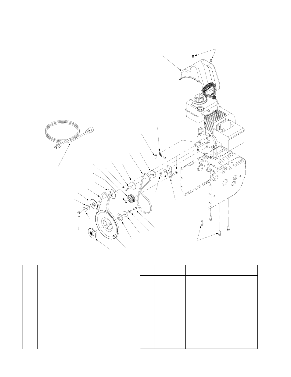 Engine and v-belts | Yard Machines E6C0F User Manual | Page 24 / 28