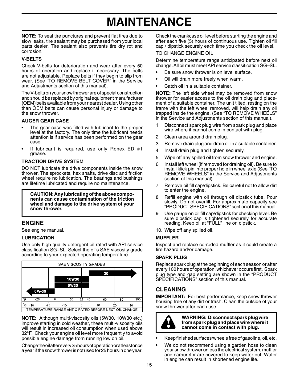 Maintenance | Yard Machines yardpro 961940001 User Manual | Page 15 / 20