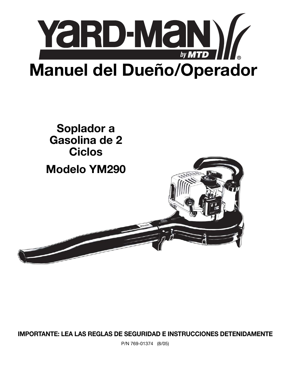 Manuel del dueño/operador | Yard Machines YM290 User Manual | Page 37 / 56