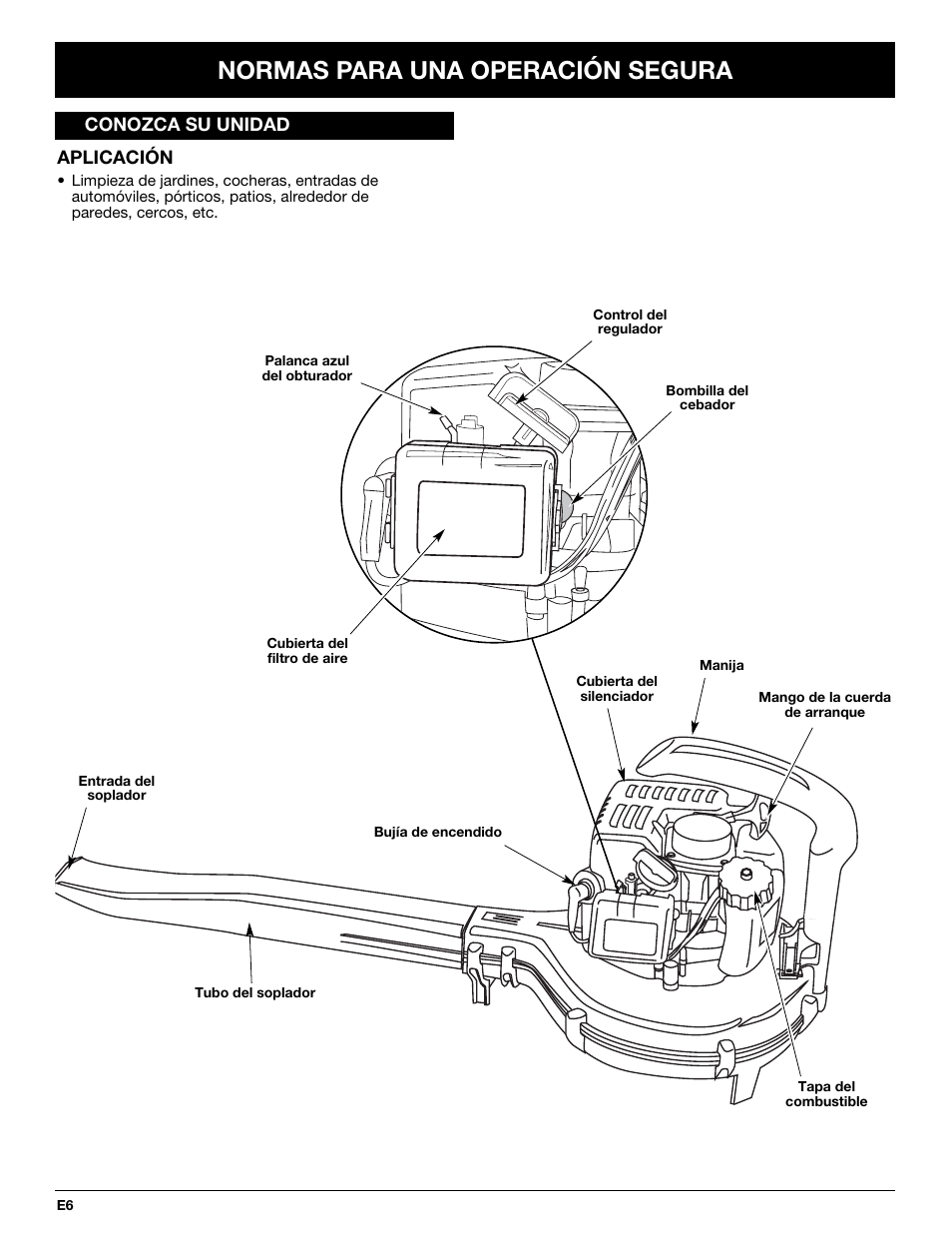 Normas para una operación segura | Yard Machines YM290 User Manual | Page 42 / 56