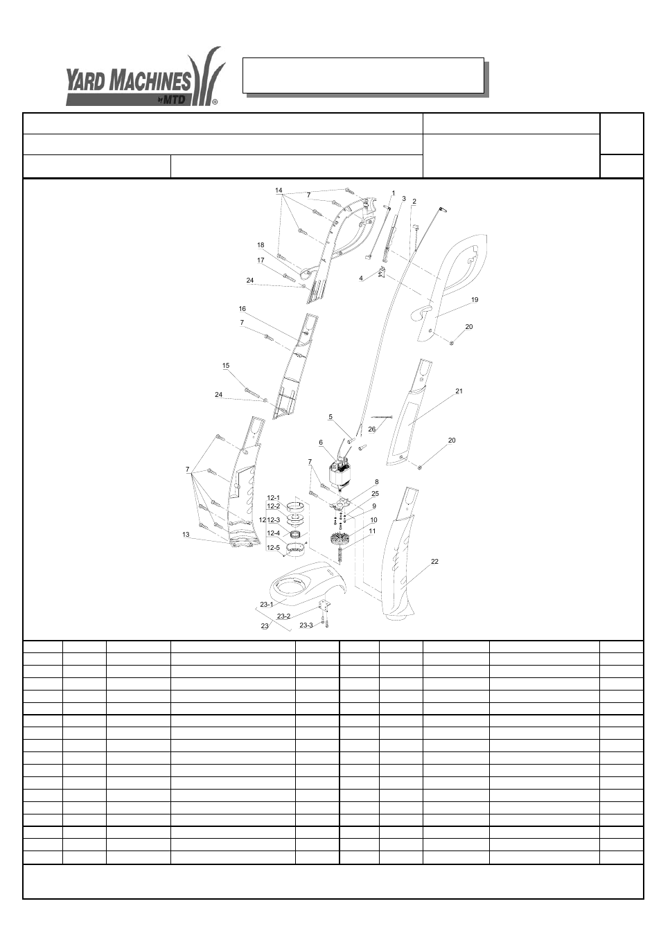 Yard Machines 41CA025P900 User Manual | 1 page