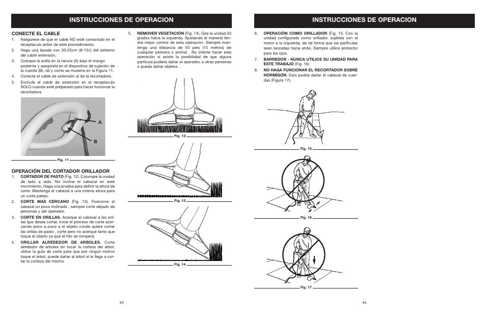 Instrucciones de operacion | Yard Machines MTD27P User Manual | Page 45 / 52