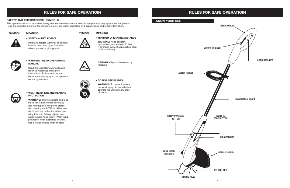 Rules for safe operatioin | Yard Machines MTD27P User Manual | Page 7 / 52