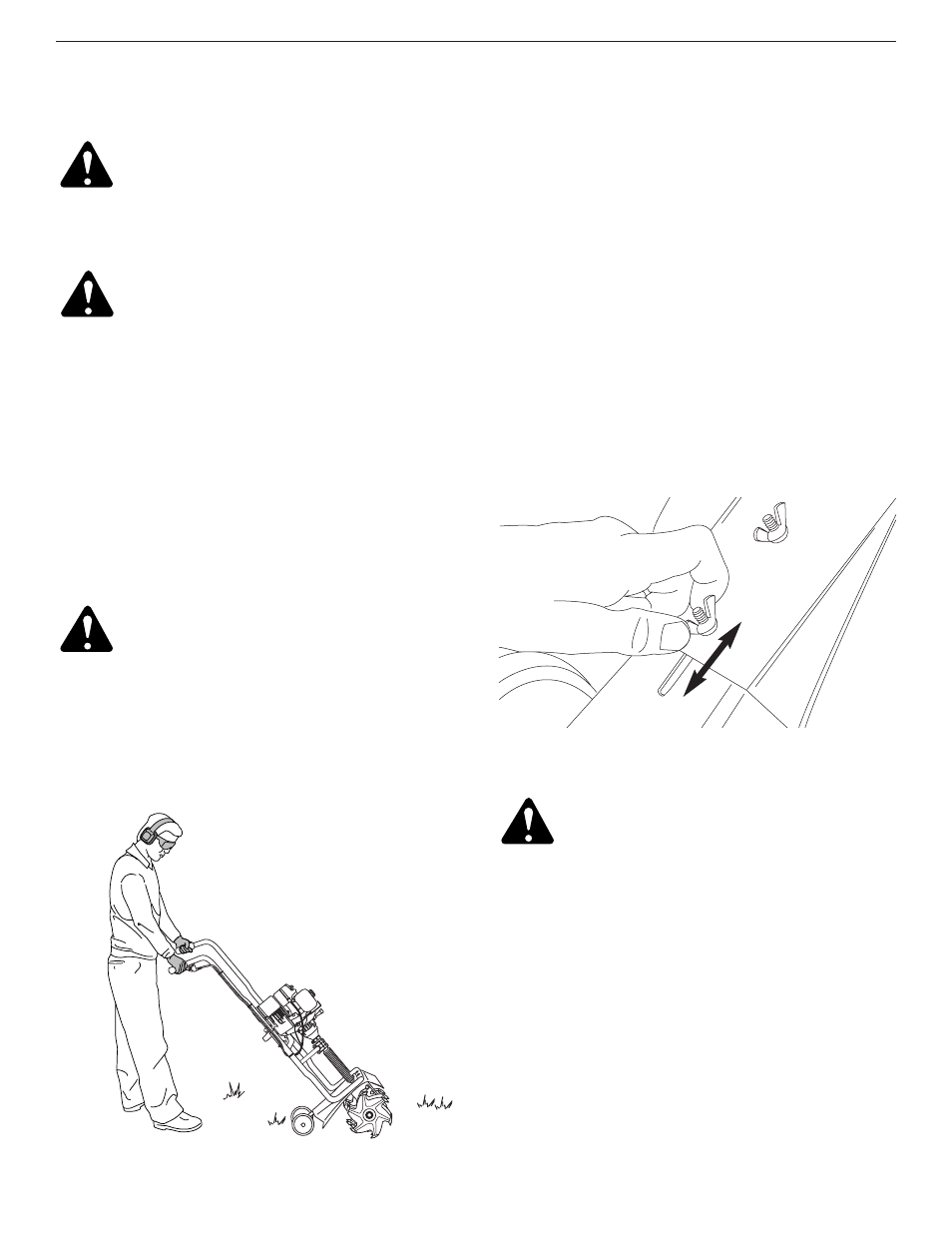 Transport de l’appareil, Conseils d'utilisation, Réglage de la profondeur des dents | Yard Machines 2- Cycle Gas Cultivator User Manual | Page 34 / 68