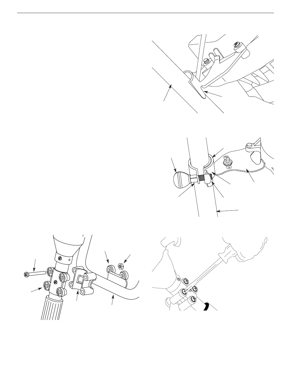 Sección 3: intrucciones de ensamble, Instalacion del manubrio | Yard Machines 2- Cycle Gas Cultivator User Manual | Page 52 / 68