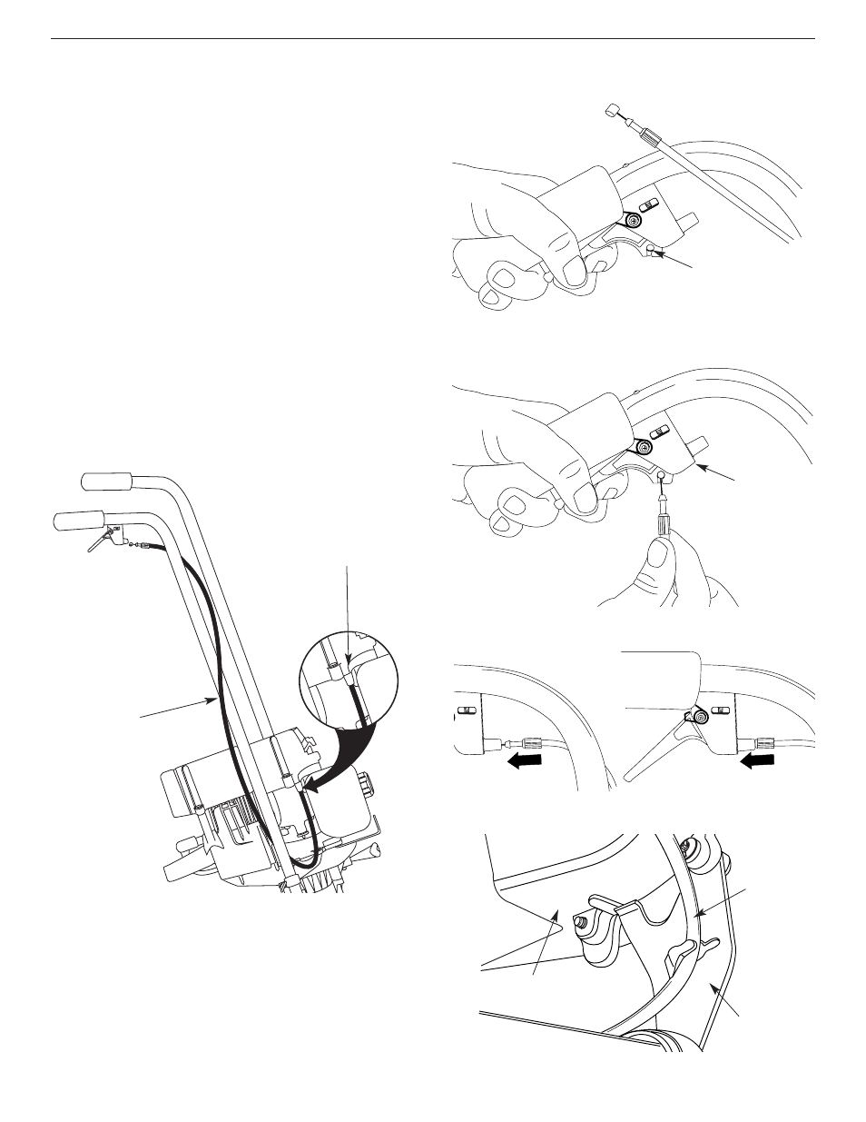 Sección 3: intrucciones de ensamble, Ensamble del cable del regulador | Yard Machines 2- Cycle Gas Cultivator User Manual | Page 53 / 68