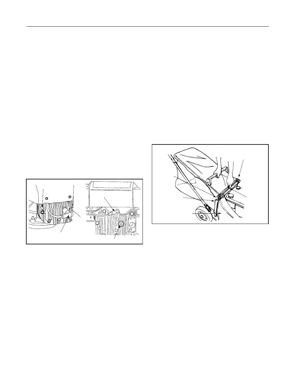 Removing unit from carton, Disconnecting spark plug wire, Attaching handle to mower | Attaching bag to mower, Converting mower to side discharge | Yard Machines 829 User Manual | Page 7 / 20