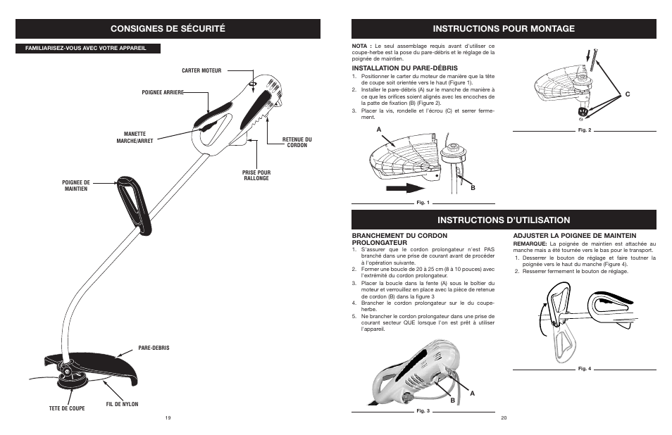 Consignes de sécurité, Instructions pour montage, Instructions d’utilisation | Yard Machines MTD308P User Manual | Page 20 / 42