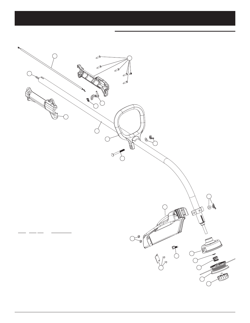 Parts list | Yard Machines 2800M User Manual | Page 63 / 64