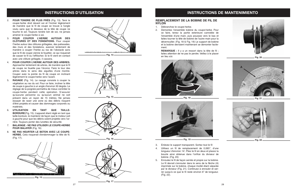 Instructions d’utilisation, Instructions de mantenimiento | Yard Machines MTDA13P User Manual | Page 28 / 52