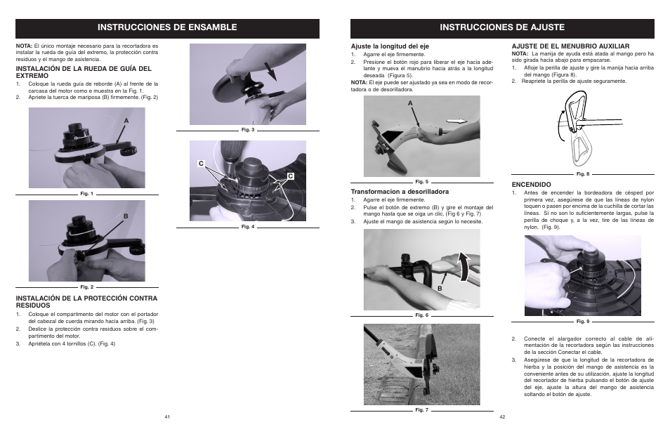 Instrucciones de ensamble, Instrucciones de ajuste | Yard Machines MTDA13P User Manual | Page 42 / 52