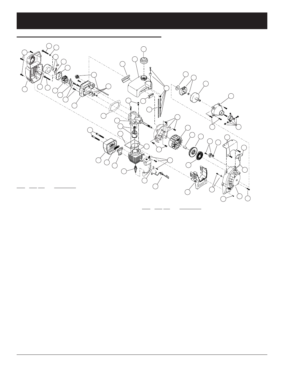 Parts list, Engine parts - ym cult 2-cycle gas cultivator | Yard Machines 769-00872A User Manual | Page 62 / 64