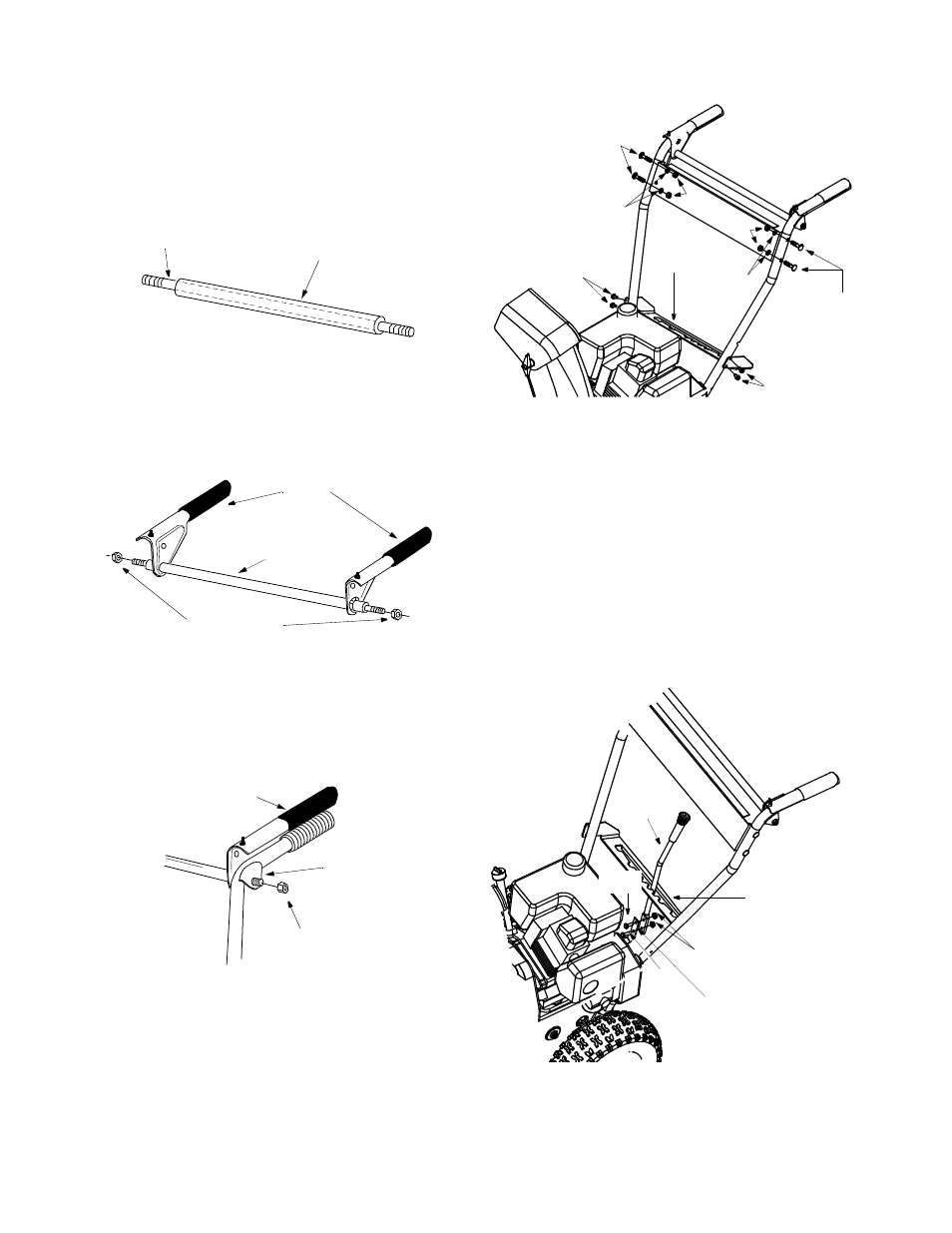 Attaching clutch grips, Attaching handle panel, Attaching speed selector plate | Attaching shift lever | Yard Machines 611 User Manual | Page 7 / 28