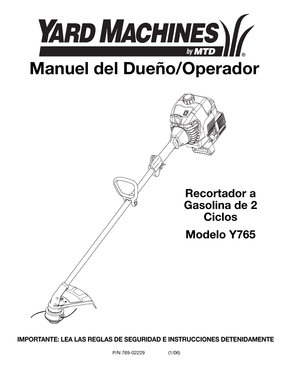 Manuel del dueño/operador | Yard Machines Y765 User Manual | Page 41 / 64