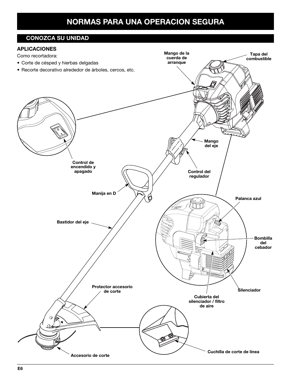 Normas para una operacion segura | Yard Machines Y765 User Manual | Page 46 / 64