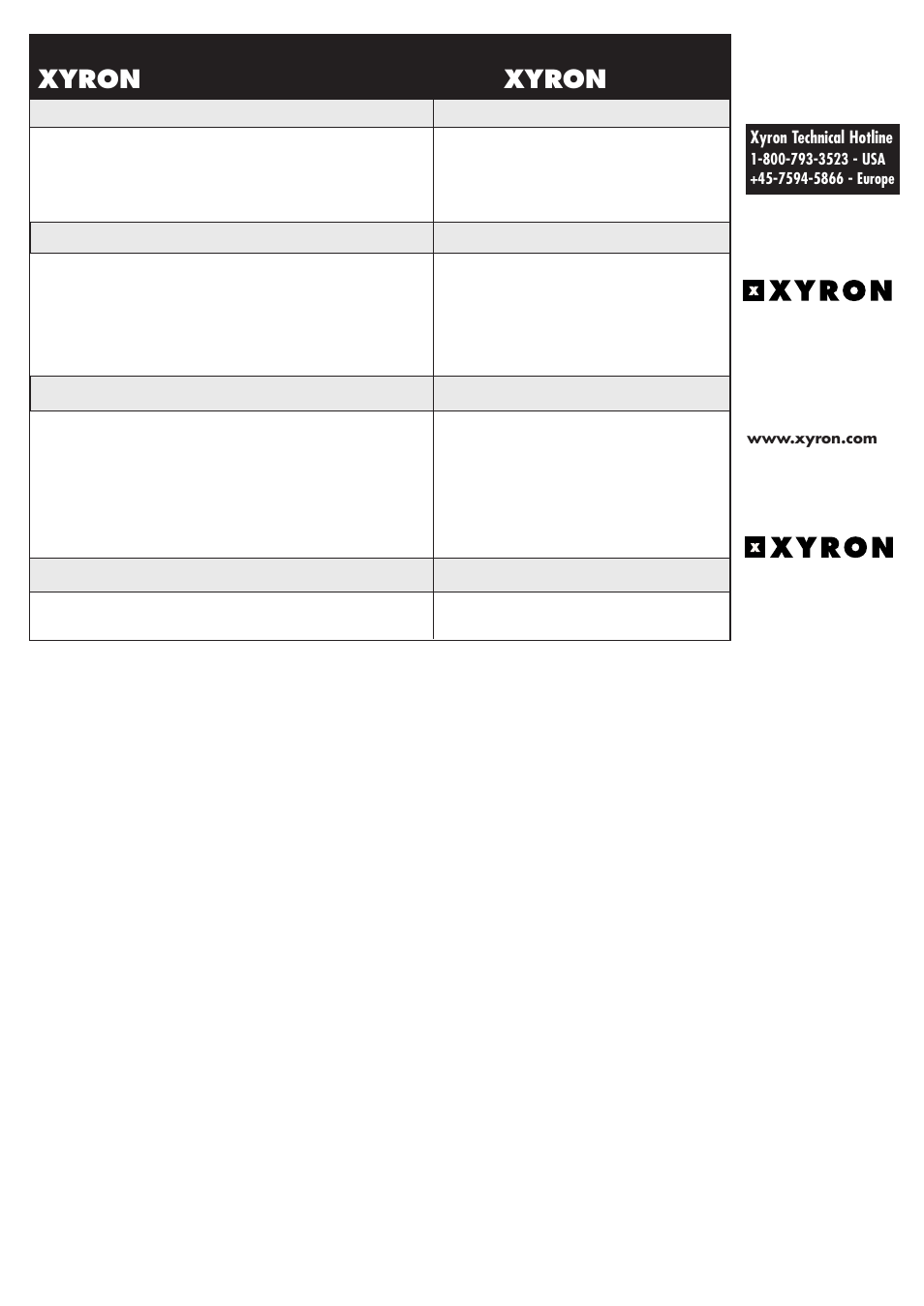 Xyron, 850 xyron, Supplies available for | Xyron technical hotline | Xyron 850 User Manual | Page 4 / 4