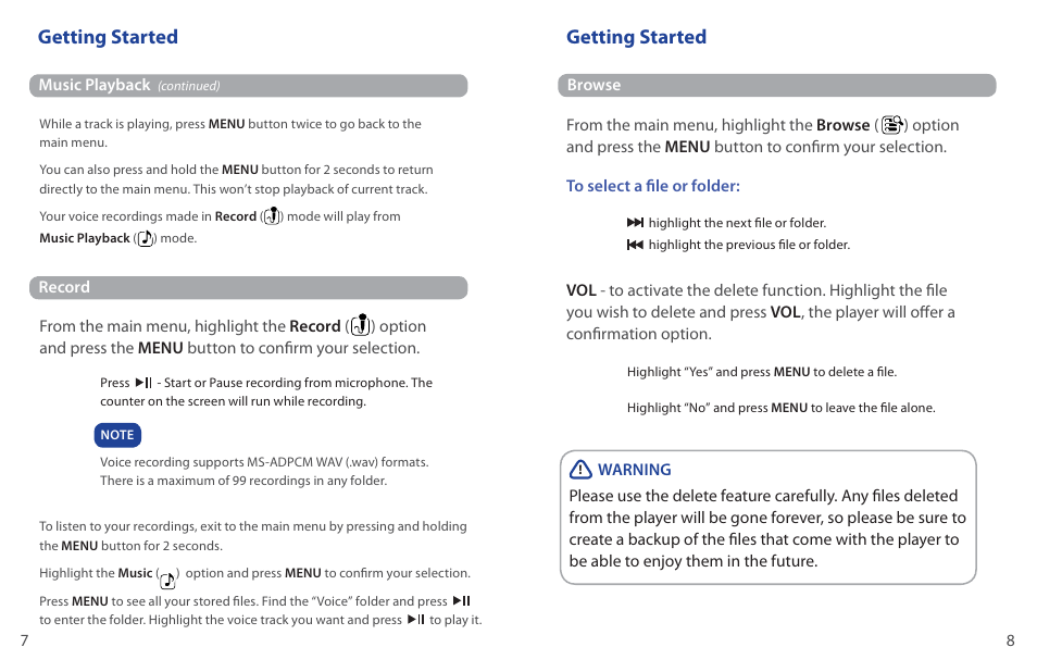 Getting started | ZVue Sprit User Manual | Page 5 / 8