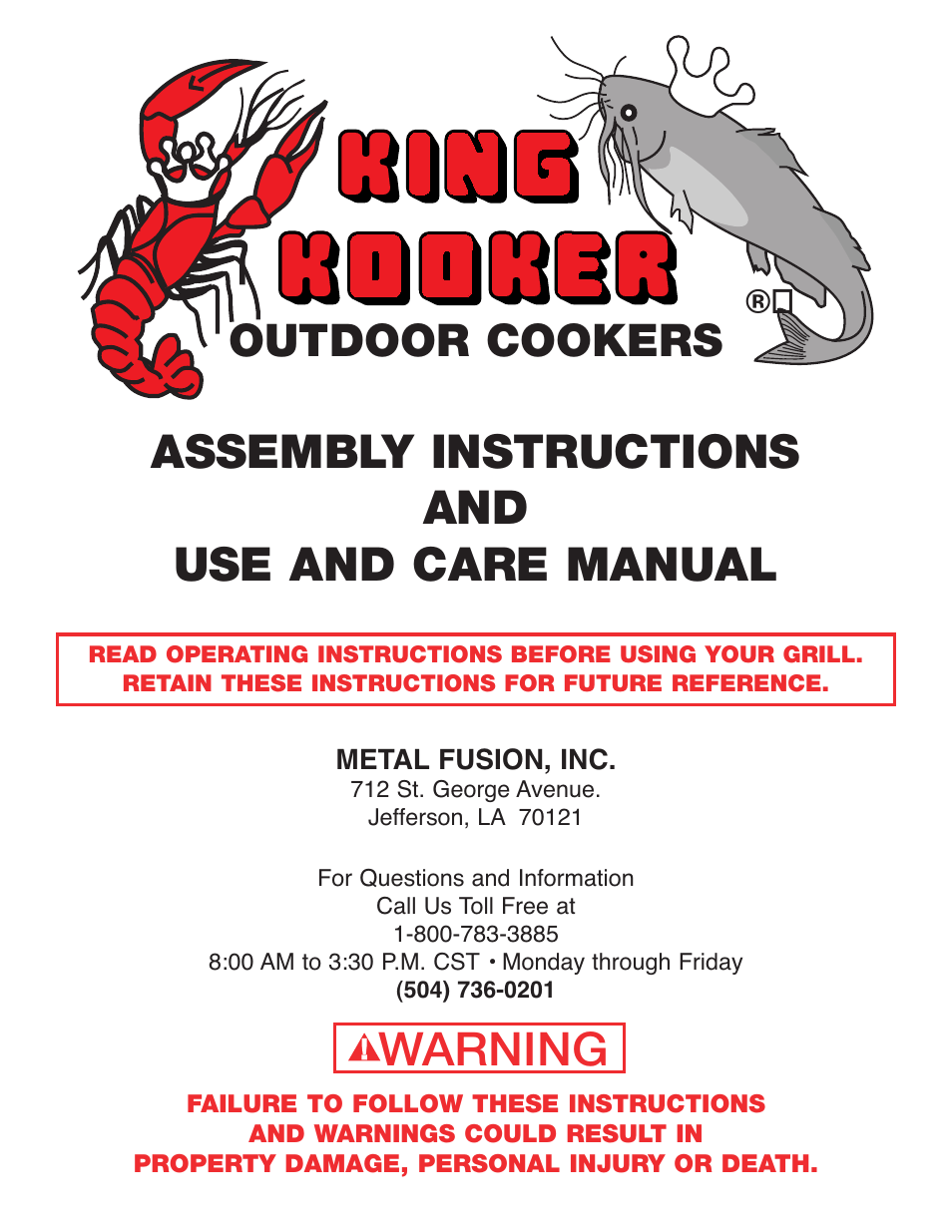 Cooker King Cooker King Kooker OUTDOOR COOKER User Manual | 24 pages