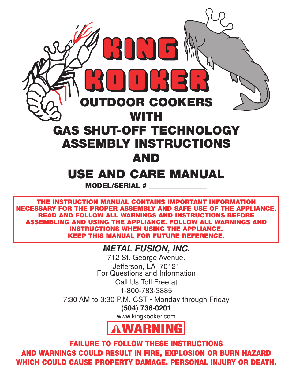 Cooker King Cooker OUTDOOR COOKERS User Manual | 32 pages
