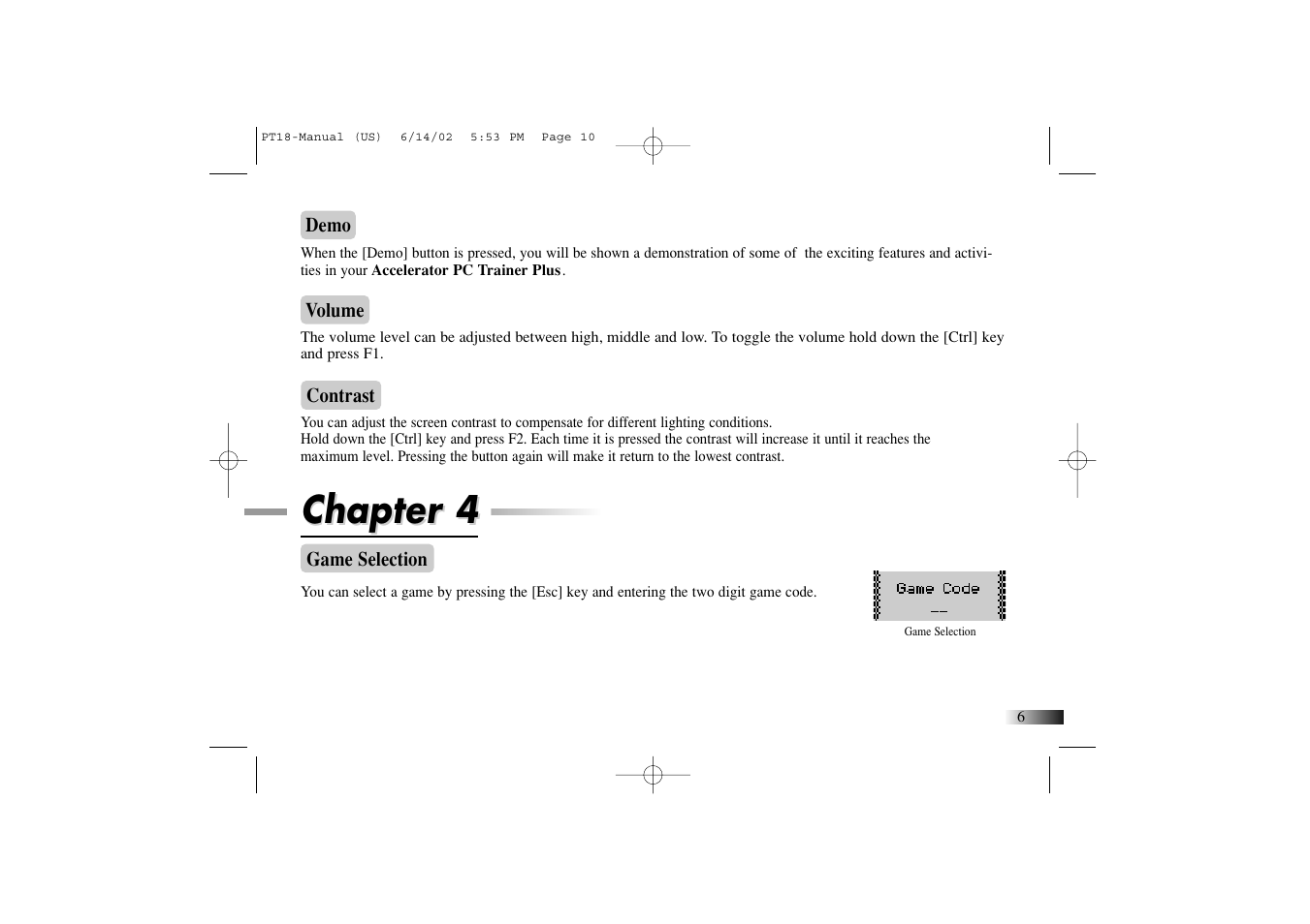 Chapter 4 | Yakumo Accelerator PC Trainer Plus PT18 User Manual | Page 10 / 31