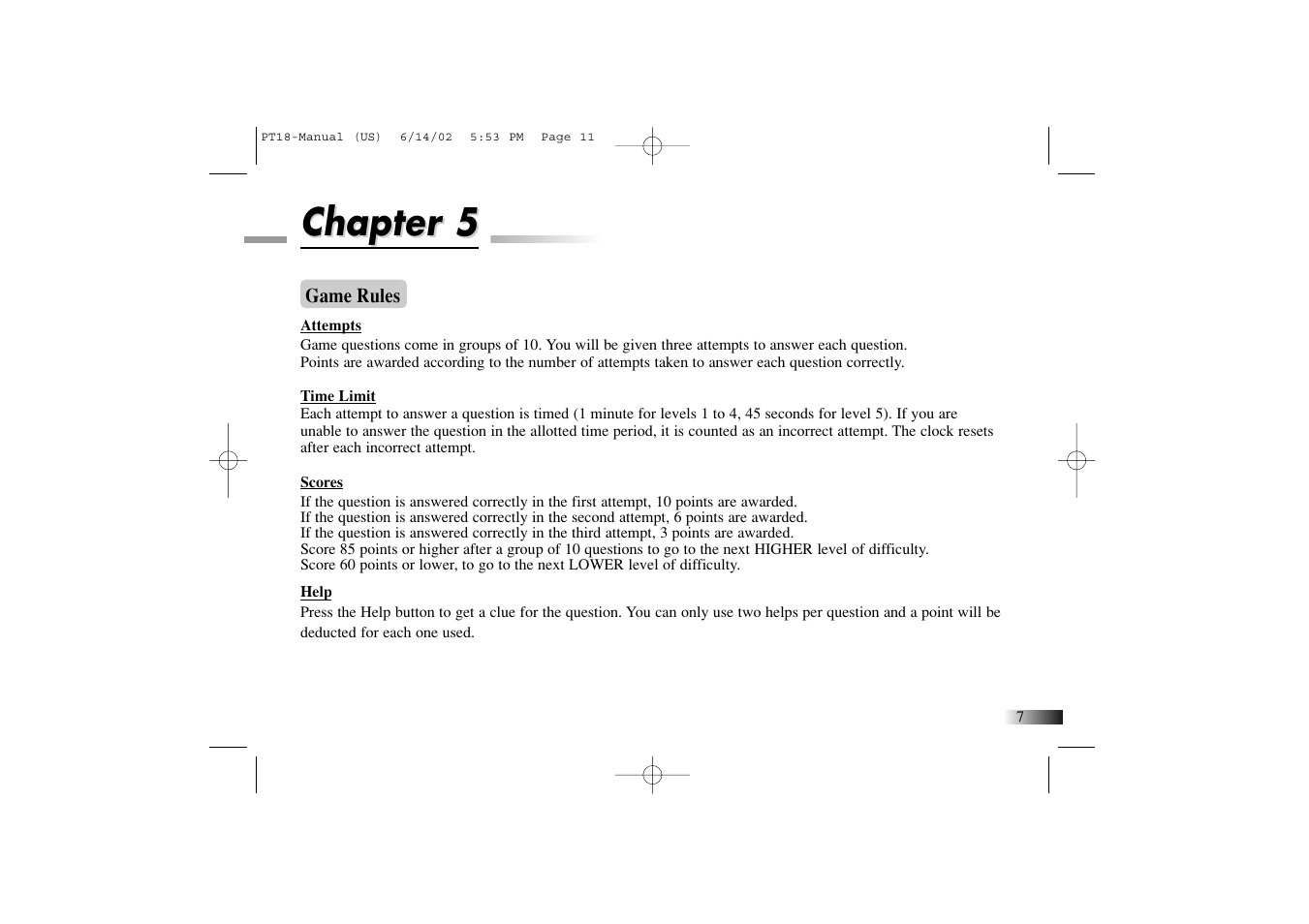 Chapter 5 | Yakumo Accelerator PC Trainer Plus PT18 User Manual | Page 11 / 31