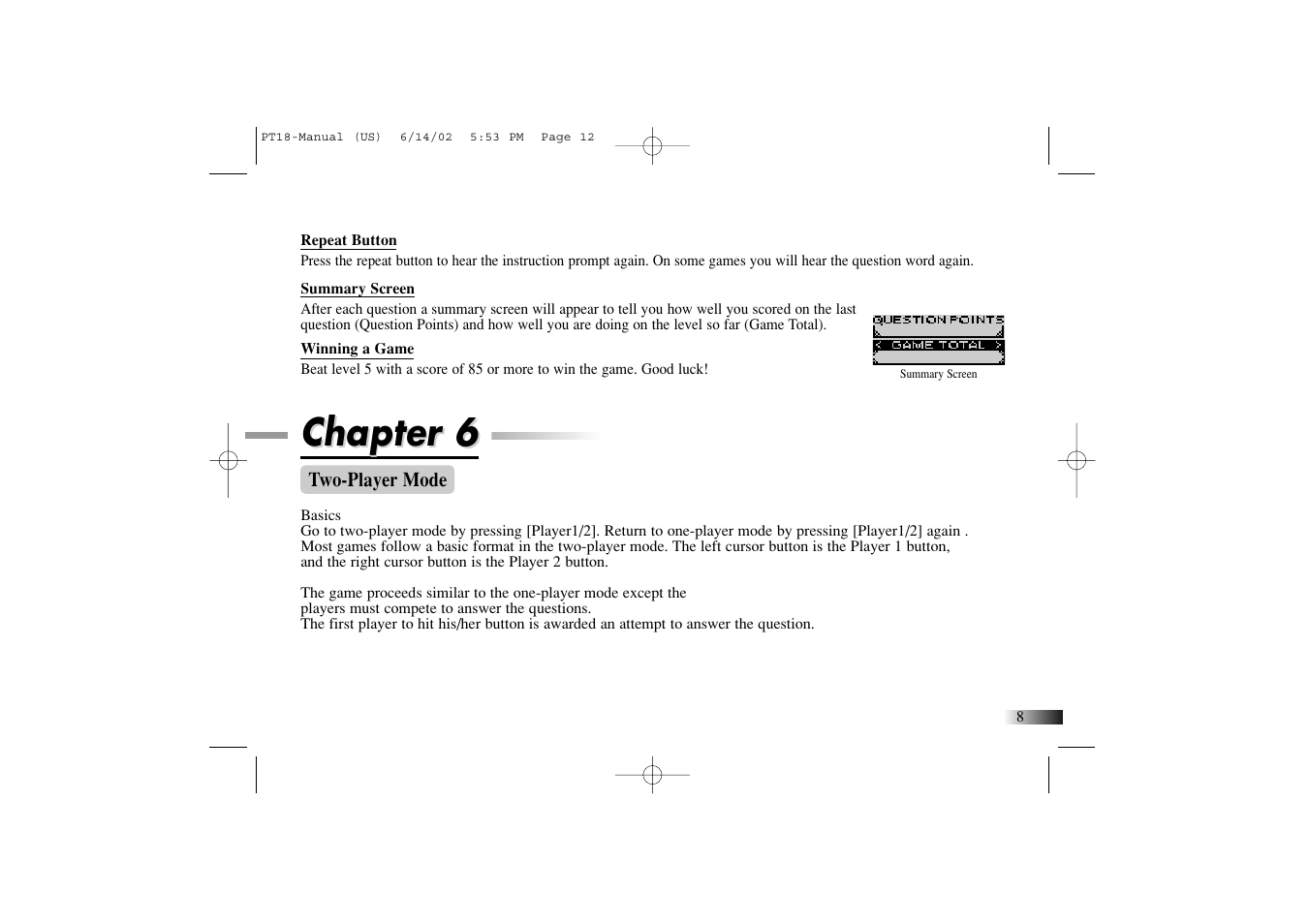 Chapter 6 | Yakumo Accelerator PC Trainer Plus PT18 User Manual | Page 12 / 31