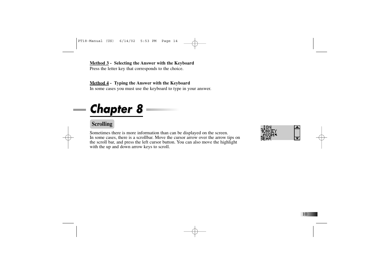 Chapter 8 | Yakumo Accelerator PC Trainer Plus PT18 User Manual | Page 14 / 31