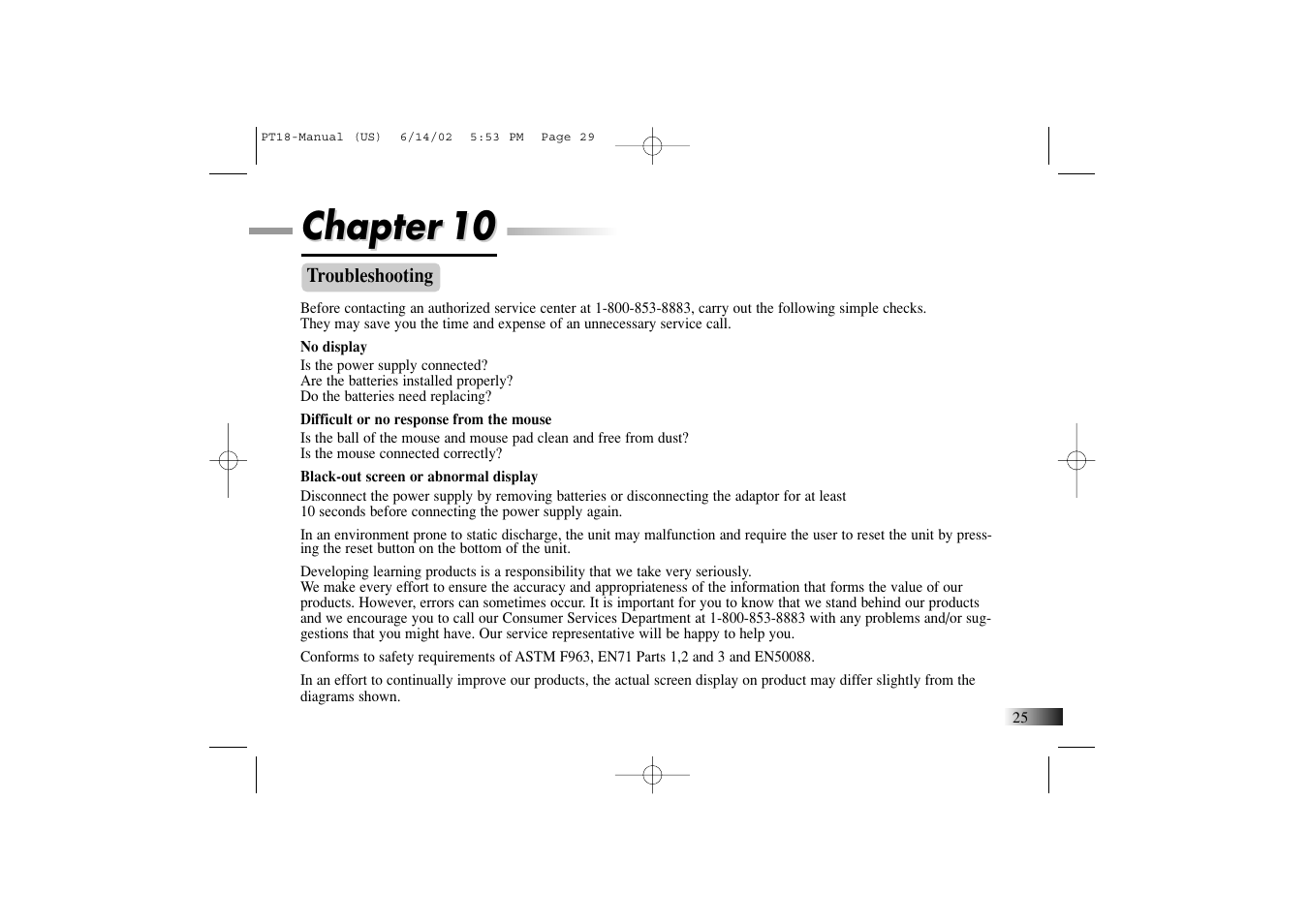 Chapter, Chapter 10 10 | Yakumo Accelerator PC Trainer Plus PT18 User Manual | Page 29 / 31