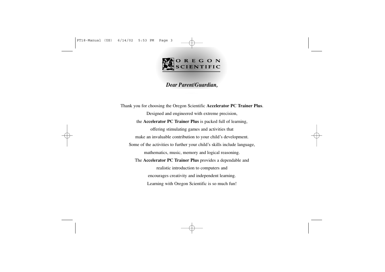 Yakumo Accelerator PC Trainer Plus PT18 User Manual | Page 3 / 31
