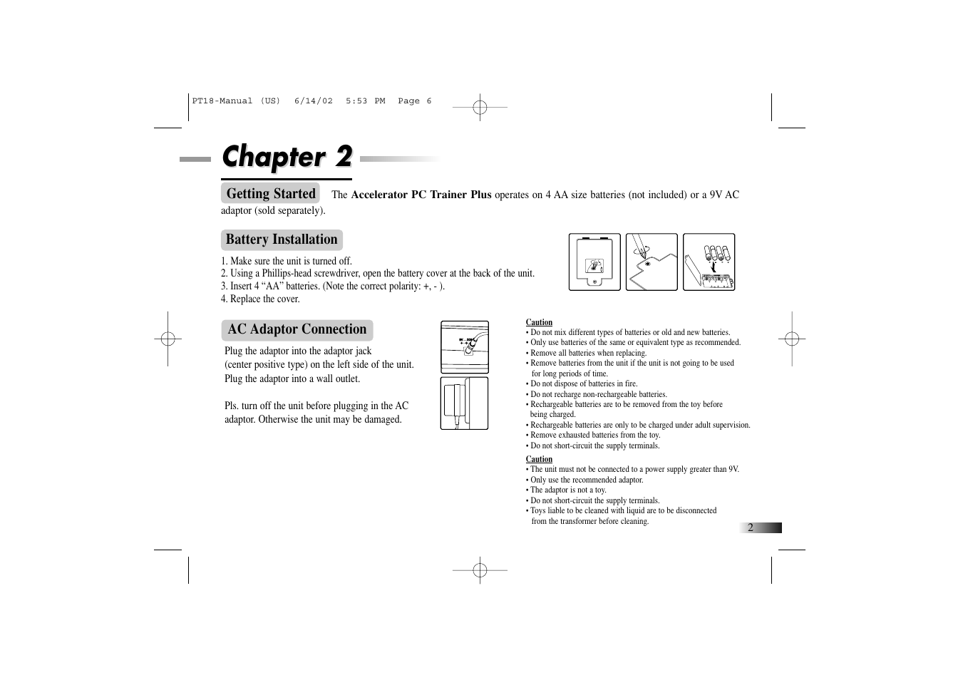 Chapter 2 | Yakumo Accelerator PC Trainer Plus PT18 User Manual | Page 6 / 31