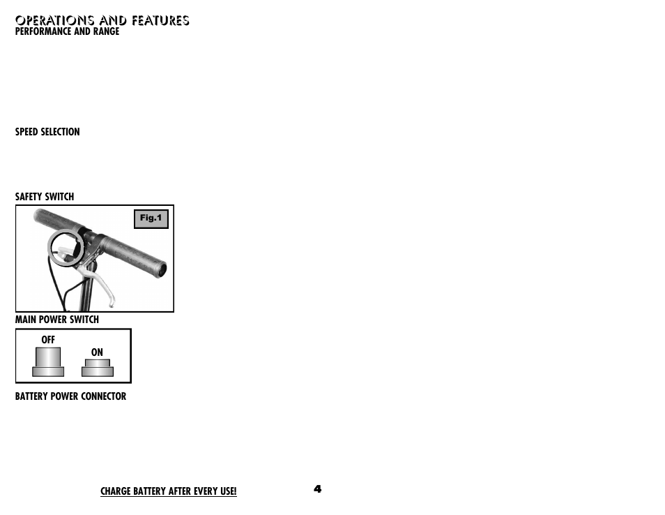 Operations and features | Zap ELECTRIC SCOOTER User Manual | Page 5 / 22