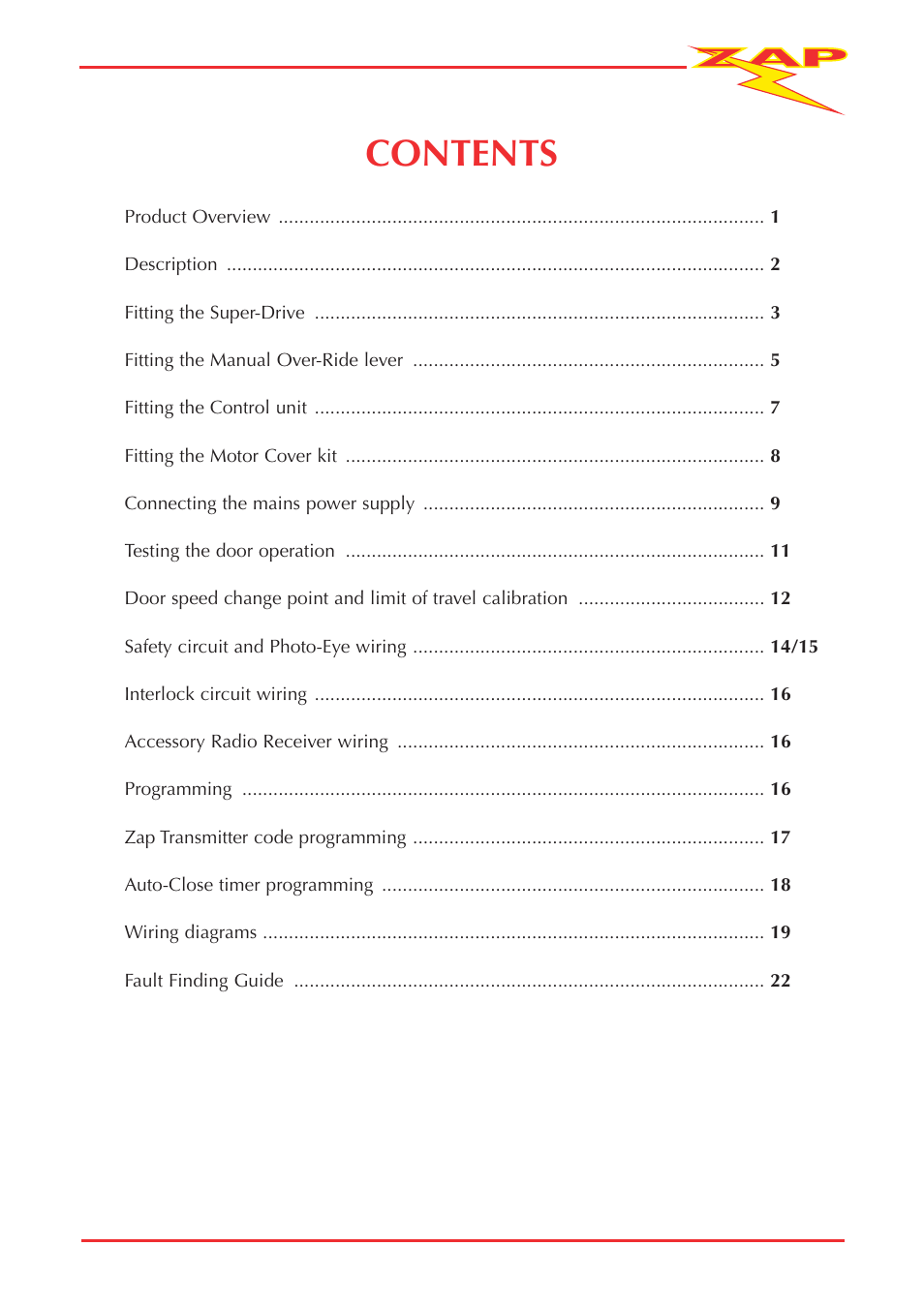 Zap JACKSHAFT MOTOR-CONTROL SYSTEM 815-RL User Manual | Page 5 / 28