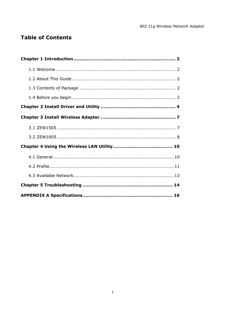 Zonet Technology ZEW1605A User Manual | Page 3 / 18
