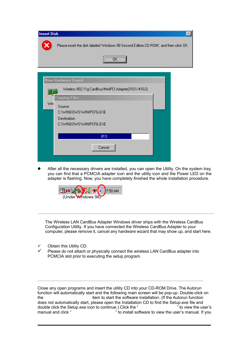 2installation procedures in windowsme, Nstallation, Rocedures | Indows, 2 installation procedures in windowsme | Zonet Technology 802.11 g 54Mbps Wireless LAN CardBus Adapter User Manual | Page 13 / 67